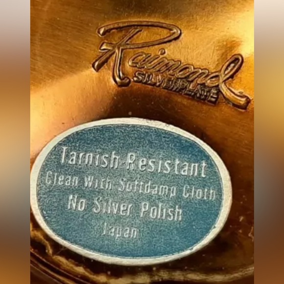 VINTAGE 1960S ORNATE SILVERPLATE COPPER TONE BOWL DISH RAIMOND JAPAN 5”x3” SIZE - Picture 9 of 9